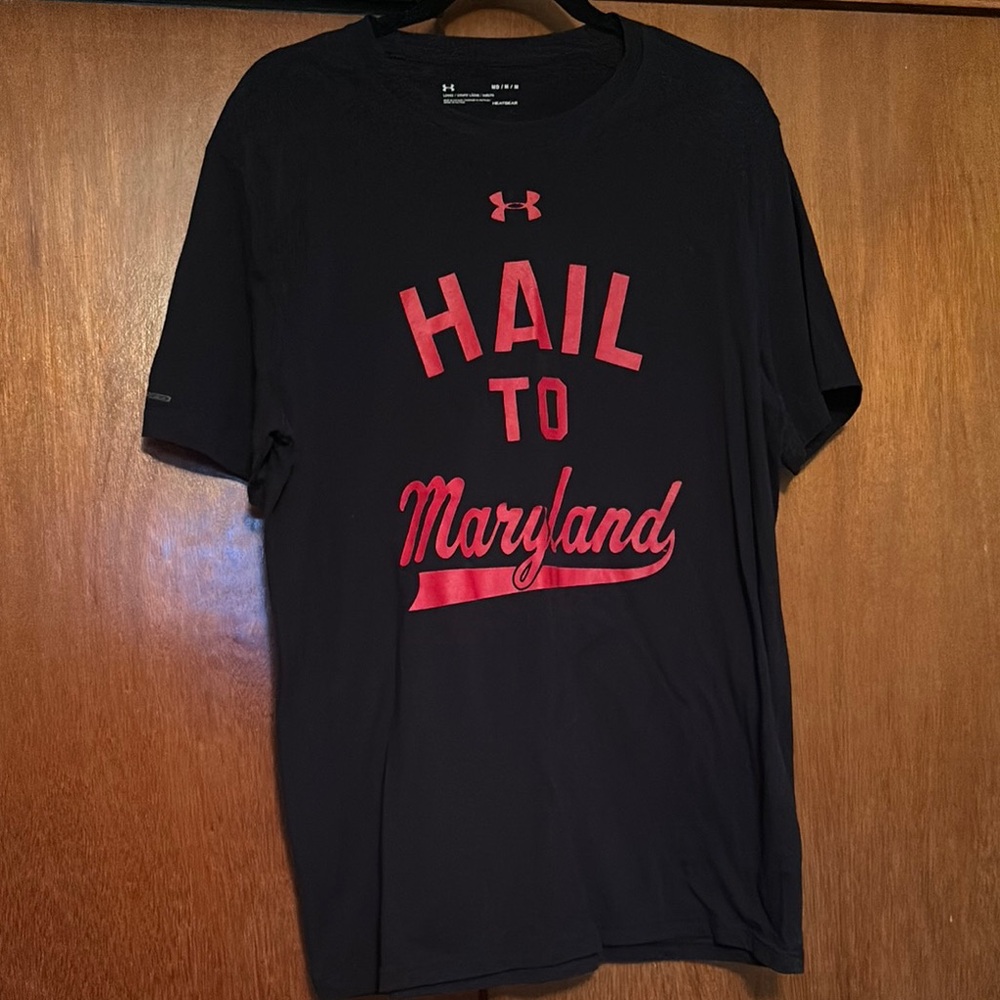 Under Armour Men's University of Maryland Black and Red T-Shirt
